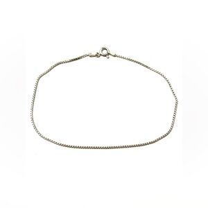 Sterling Silver 925 Box Chain Anklet 9.25”
